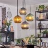 Koyoto Suspension, Boule lumineuse, Suspension grappe Bleu, Or, Vert, 4 lumières
