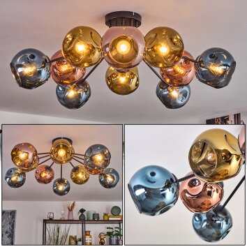 Ripoll Plafonnier, Boule lumineuse Bleu, Or, Cuivré, 10 lumières