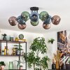 Koyoto Plafonnier, Boule lumineuse 85 cm Bleu, Vert, Cuivré, 10 lumières