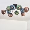 Koyoto Plafonnier, Boule lumineuse 85 cm Bleu, Vert, Cuivré, 10 lumières