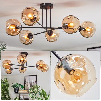 Ripoll Plafonnier, Boule lumineuse Ambre, 6 lumières