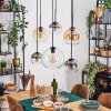Koyoto Suspension, Boule lumineuse, Suspension Ambre, Clair, Fumé, 6 lumières