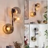 Ripoll Boule lumineuse, Applique murale Ambre, Clair, Fumé, 3 lumières