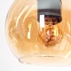 Koyoto Suspension, Boule lumineuse, Suspension Ambre, Chrome, Clair, Fumé, 6 lumières