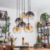 Koyoto Suspension, Boule lumineuse, Suspension Ambre, Clair, Fumé, 6 lumières