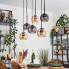 Koyoto Suspension, Boule lumineuse, Suspension Ambre, Fumé, 6 lumières