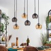 Koyoto Suspension, Boule lumineuse, Suspension Ambre, Fumé, 6 lumières