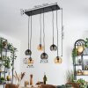 Koyoto Suspension, Boule lumineuse, Suspension Ambre, Fumé, 6 lumières