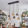 Koyoto Suspension, Boule lumineuse, Suspension Ambre, Fumé, 6 lumières