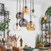 Koyoto Suspension, Boule lumineuse, Suspension Ambre, Clair, Fumé, 6 lumières