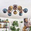 Koyoto Plafonnier, Boule lumineuse 85 cm Bleu, Or, Cuivré, 10 lumières