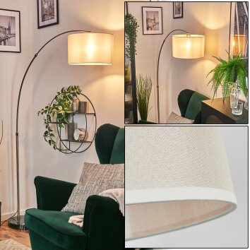 Bassagoda Lampadaire Nickel mat, Noir, 1 lumière