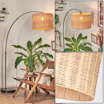 Cavaca Lampadaire Nickel mat, Noir, 1 lumière