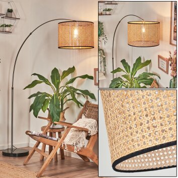 Ramila Lampadaire Nickel mat, Noir, 1 lumière