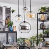 Koyoto Suspension, Boule lumineuse, Suspension grappe 35 cm Ambre, Chrome, Clair, Fumé, 4 lumières