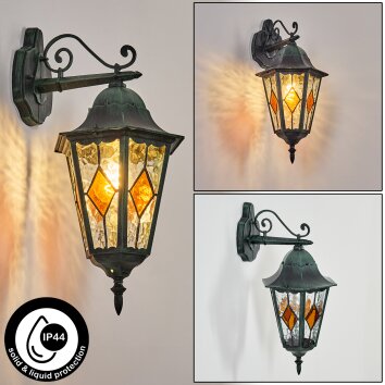 Hongkong Lampe murale d´extérieur, Applique murale Vert, Noir, 1 lumière