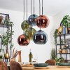 Koyoto Suspension, Boule lumineuse, Suspension Bleu, Vert, Cuivré, 6 lumières