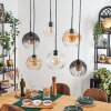 Koyoto Suspension, Boule lumineuse, Suspension Ambre, Clair, Fumé, 6 lumières