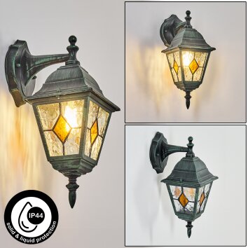 Naofe Lampe murale d´extérieur, Applique murale Vert, Noir, 1 lumière