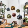Koyoto Suspension, Boule lumineuse, Suspension Bleu, Or, Vert, Cuivré, 6 lumières