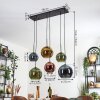 Koyoto Suspension, Boule lumineuse, Suspension Bleu, Or, Vert, Cuivré, 6 lumières