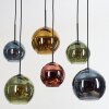 Koyoto Suspension, Boule lumineuse, Suspension Bleu, Or, Vert, Cuivré, 6 lumières