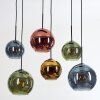 Koyoto Suspension, Boule lumineuse, Suspension Bleu, Or, Vert, Cuivré, 6 lumières