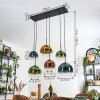 Koyoto Suspension, Boule lumineuse, Suspension Bleu, Or, Vert, Clair, Cuivré, 6 lumières