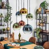 Koyoto Suspension, Boule lumineuse, Suspension Bleu, Or, Vert, Clair, Cuivré, 6 lumières
