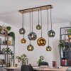 Ripoll Suspension, Boule lumineuse, Suspension Écru, Noir, 8 lumières