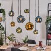 Ripoll Suspension, Boule lumineuse, Suspension Écru, Noir, 8 lumières