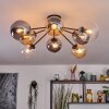 Gastor Plafonnier, Boule lumineuse Ambre, Clair, Fumé, 8 lumières