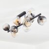 Koyoto Plafonnier, Boule lumineuse Ambre, Clair, Fumé, 10 lumières
