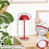 Laken Lampe de table d'extérieur, Luminaire de salle de bain, Lampe à poser LED Rouge, 1 lumière