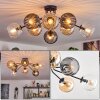 Koyoto Plafonnier, Boule lumineuse 85 cm Ambre, Clair, Fumé, 8 lumières