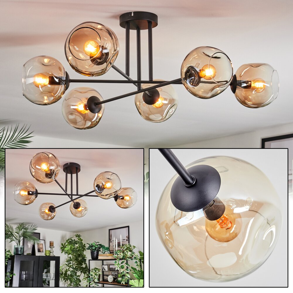 Ripoll Plafonnier, Boule lumineuse Ambre, Clair, 6 lumières main product photo