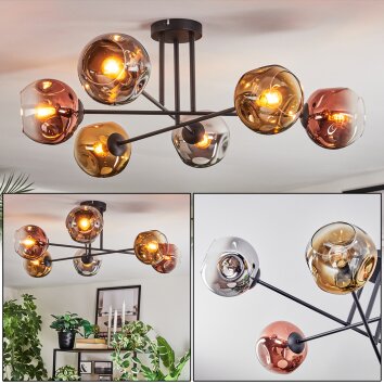 Ripoll Plafonnier, Boule lumineuse Chrome, Or, Clair, Cuivré, Fumé, 6 lumières