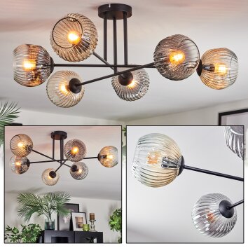 Ripoll Plafonnier, Boule lumineuse Ambre, Clair, Fumé, 6 lumières