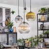 Koyoto Suspension, Boule lumineuse, Suspension grappe Ambre, Or, Clair, Fumé, 4 lumières
