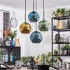 Ripoll Suspension, Boule lumineuse, Suspension grappe Bleu, Or, Vert, 4 lumières