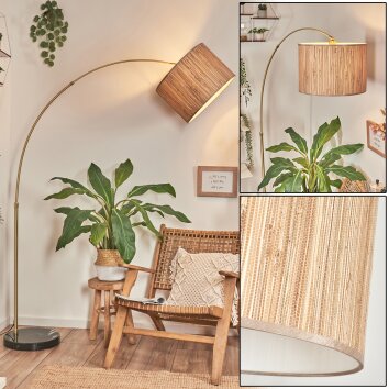 Bongal Lampadaire Laiton, Noir, 1 lumière