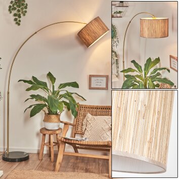 Bongal Lampadaire Laiton, Noir, 1 lumière