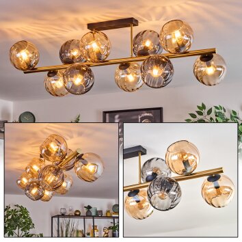 Koyoto Plafonnier, Boule lumineuse Or, Noir, 10 lumières