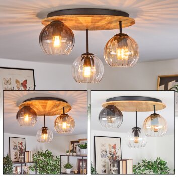 Koyoto Plafonnier, Boule lumineuse Écru, Noir, 3 lumières