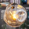 Ripoll Suspension, Boule lumineuse, Suspension grappe Ambre, Clair, Fumé, 4 lumières