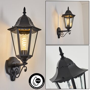 Hongkong Lampe murale d´extérieur, Applique murale Noir, 1 lumière