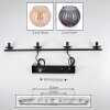 Koyoto Suspension, Boule lumineuse, Suspension Ambre, Fumé, 4 lumières