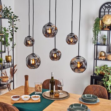 Ripoll Suspension, Boule lumineuse, Suspension Fumé, 6 lumières