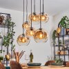 Ripoll Suspension, Boule lumineuse, Suspension Ambre, Clair, 6 lumières
