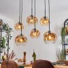Ripoll Suspension, Boule lumineuse, Suspension Ambre, Clair, 6 lumières